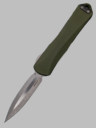 Heretic Knives Manticore E Battleworn Double Edge MagnaCut & OD Green H028-5A-GRN