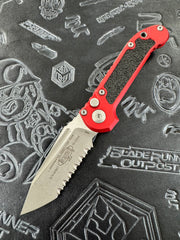Microtech Knives LUDT Gen III Apocalyptic Full Serrated Tanto w/ Red Handle 1136-12 APRD