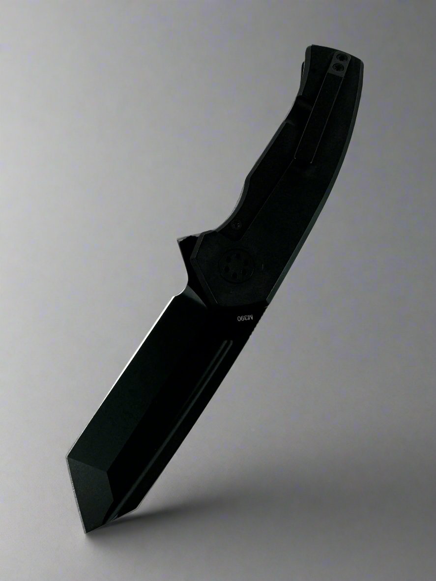 Beans Blades Mini Warrior Folder - 80s Camo Carbon & Titanium - PVD M390 - BR OP Exclusive