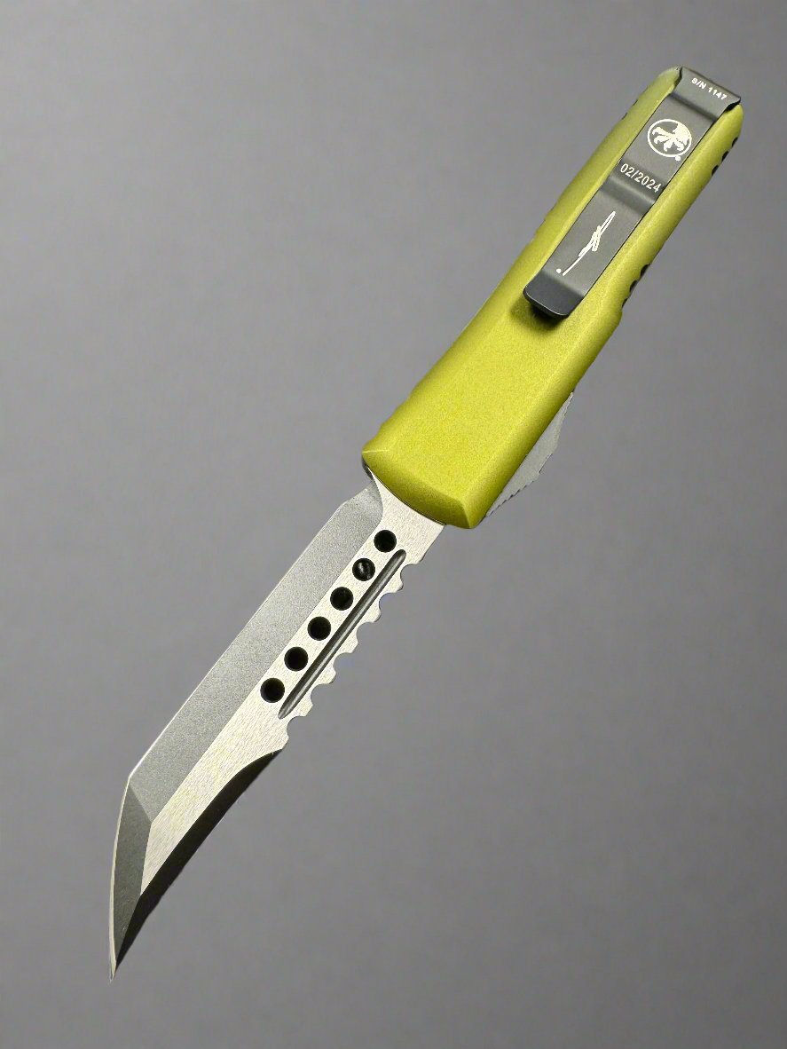Microtech UTX-85 Hellhound Black & OD Green Signature Series 719-1ODS