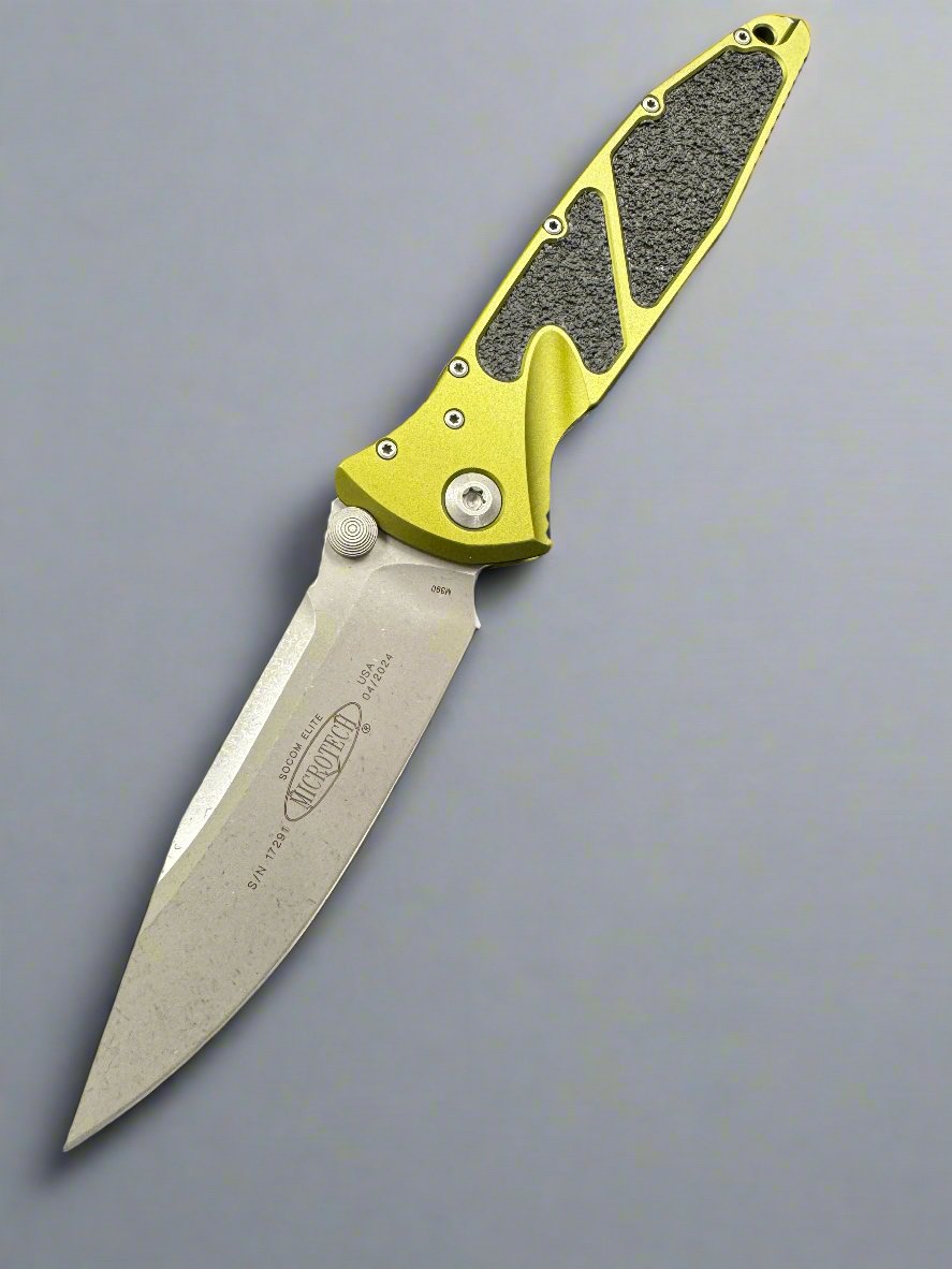 Microtech Socom Elite Single Edge Apocalyptic Standard Manual & OD Green 160-10APOD