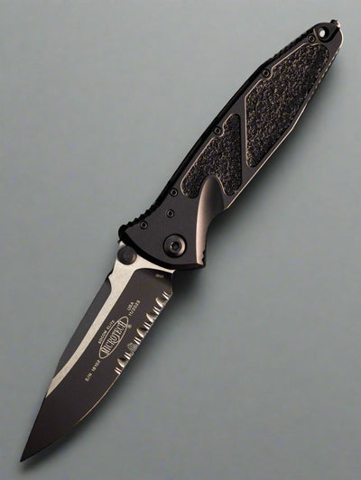 Microtech 160-2T SOCOM Elite S/E-M - Black Handle - Black Blade - Partial Serrations