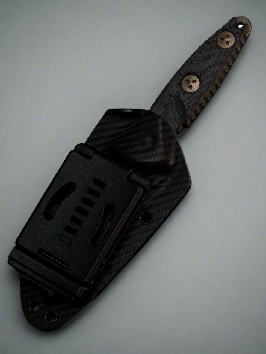 Microtech 93M-1DLCCFS Socom Alpha Mini Warcom - Carbon Fiber - Black DLC Blade - Signature Series