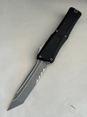 Microtech Knives Combat Troodon Gen III Apocalyptic Tanto Partial Serrated w/ Black Handle 1144-11 AP