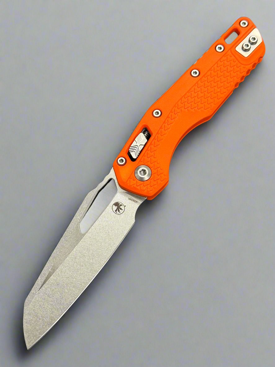 Microtech Knives Stonewash MSI RAM LOK Orange Polymer Injection Molded & M390MK 210T-10 PMOR