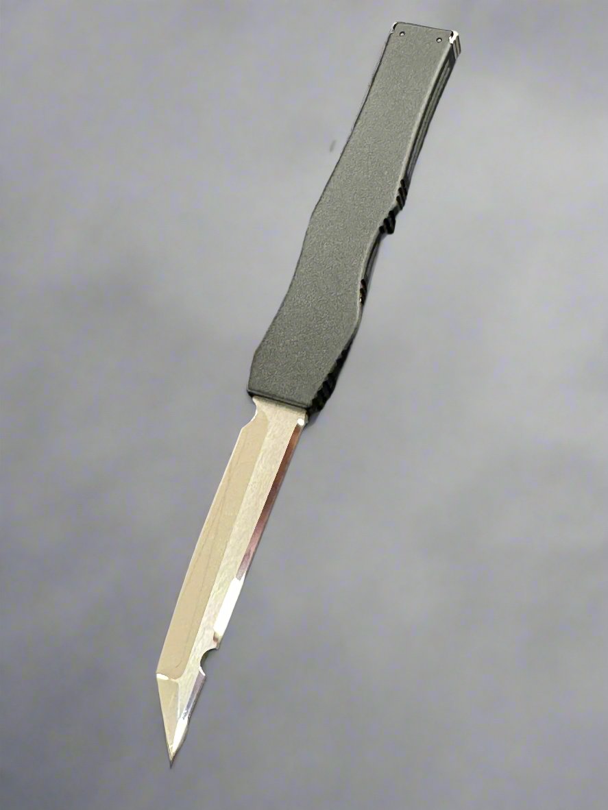 Pre Owned Marfione Custom Mini Halo III Mirror Polish Tanto Star Grind Black Anodized Alloy Black Pearl Inlays Double Vapor Blast HW