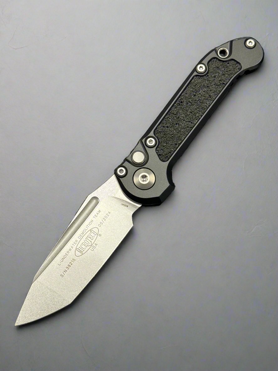 Microtech Knives LUDT Gen III Stonewash Tanto w/ Black Handle 1136-10