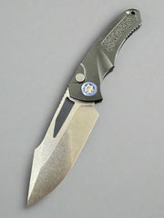 Heretic Knives Pariah M/A Button Lock Black Aluminum Handles w/ Stonewash MagnaCut H046-2A