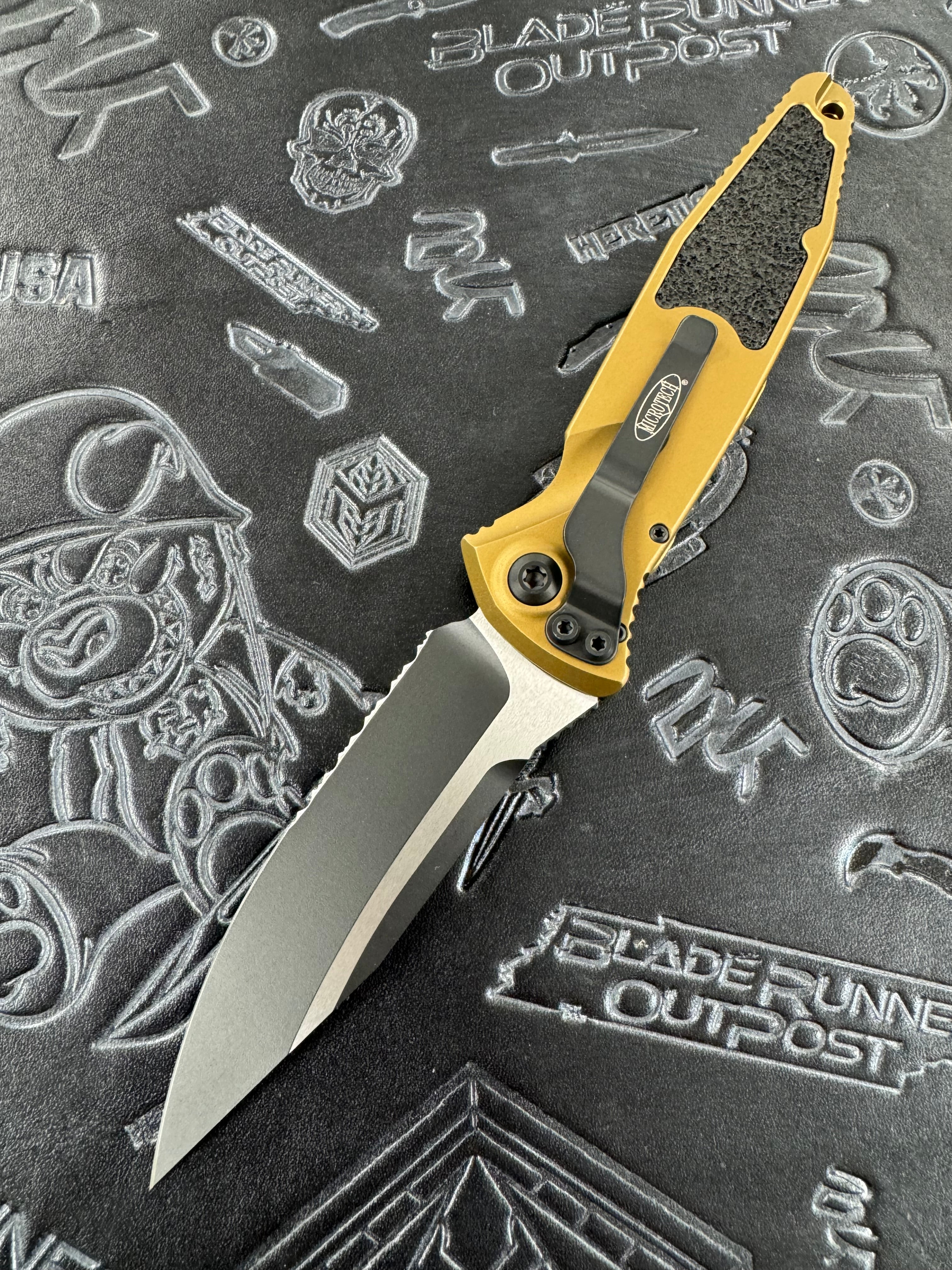 Microtech Socom Elite Auto Black S/E Tan Partial Serrated Standard 160A-2 TA