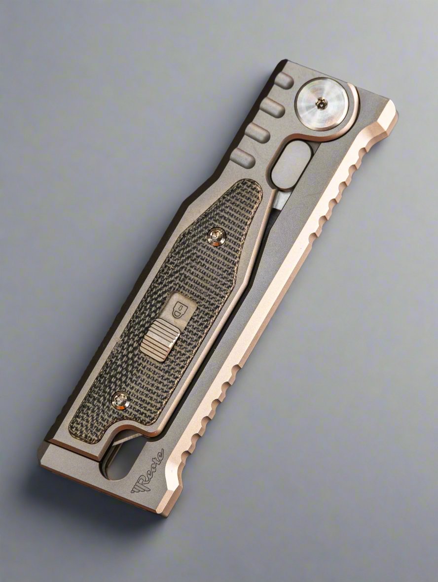 REATE EXO-MINI POCKET KNIFE BLACK MICARTA INLAY HANDLE CPM-3V TANTO BLADE