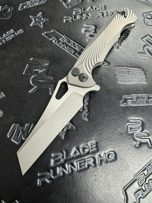 Dead Reckon Knives Ridgeback - Textured Titanium Integral, WharnCleaver, Series 2, Matte Glass Blasted