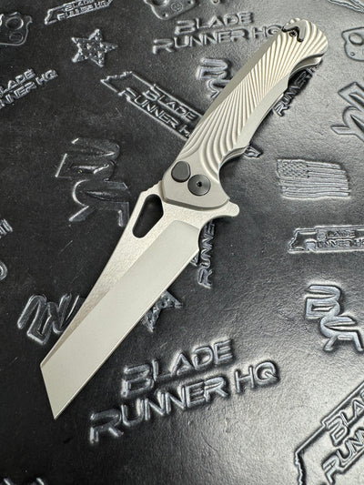 Dead Reckon Knives Ridgeback - Textured Titanium Integral, WharnCleaver, Series 2, Matte Glass Blasted
