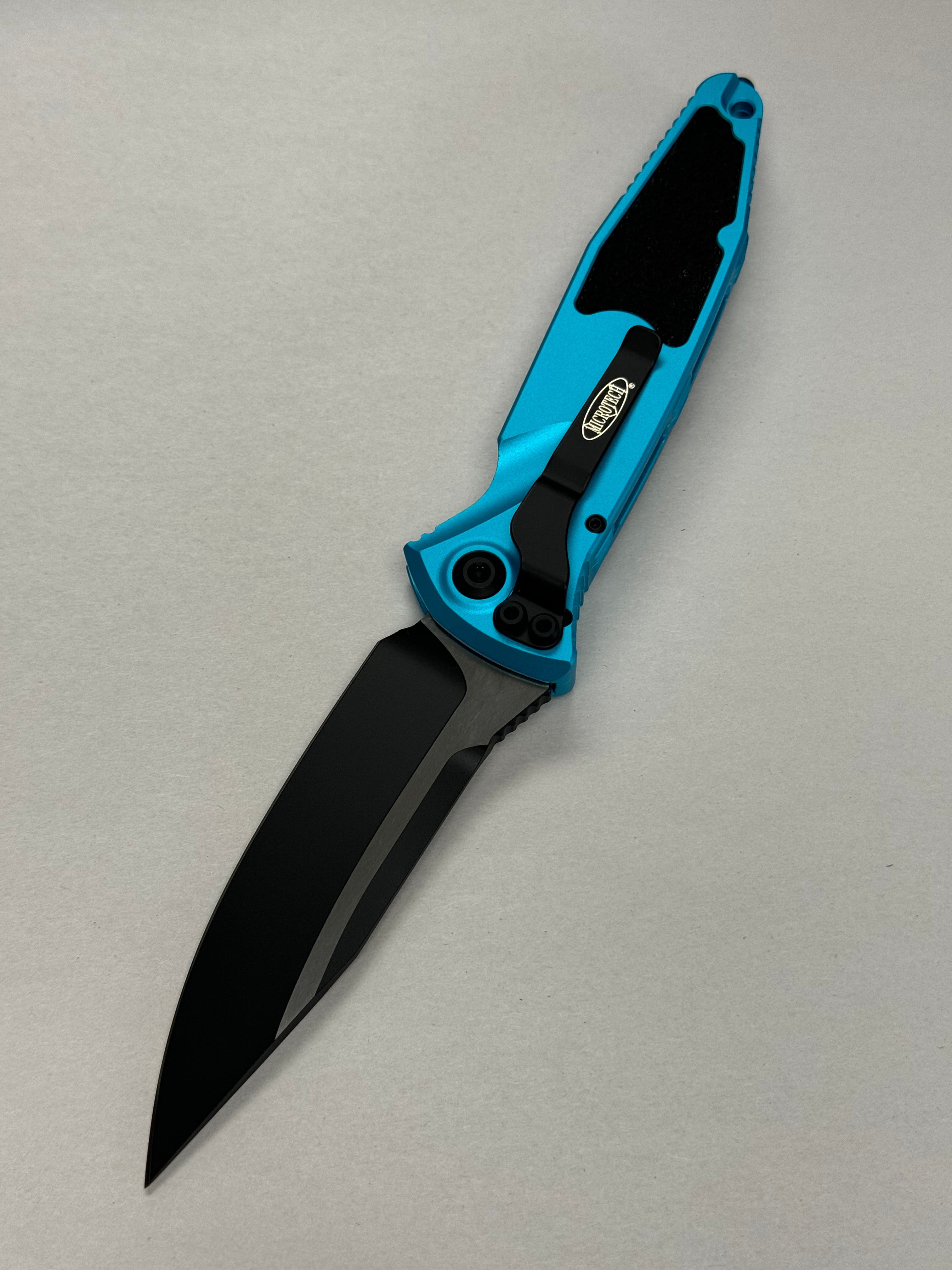 Microtech Socom Elite Auto Black S/E Turquoise Standard 160A-1 TQ