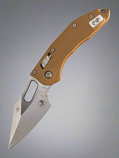 Microtech 169RL-10FLGTTA Stitch S/E Ram-Lok - Tan Fluted G-10 - Stonewashed Blade *