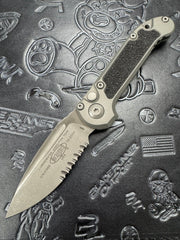 Microtech Knives LUDT Gen III Apocalyptic Partial Serrated Natural Clear Drop Point 1135-11 APNC