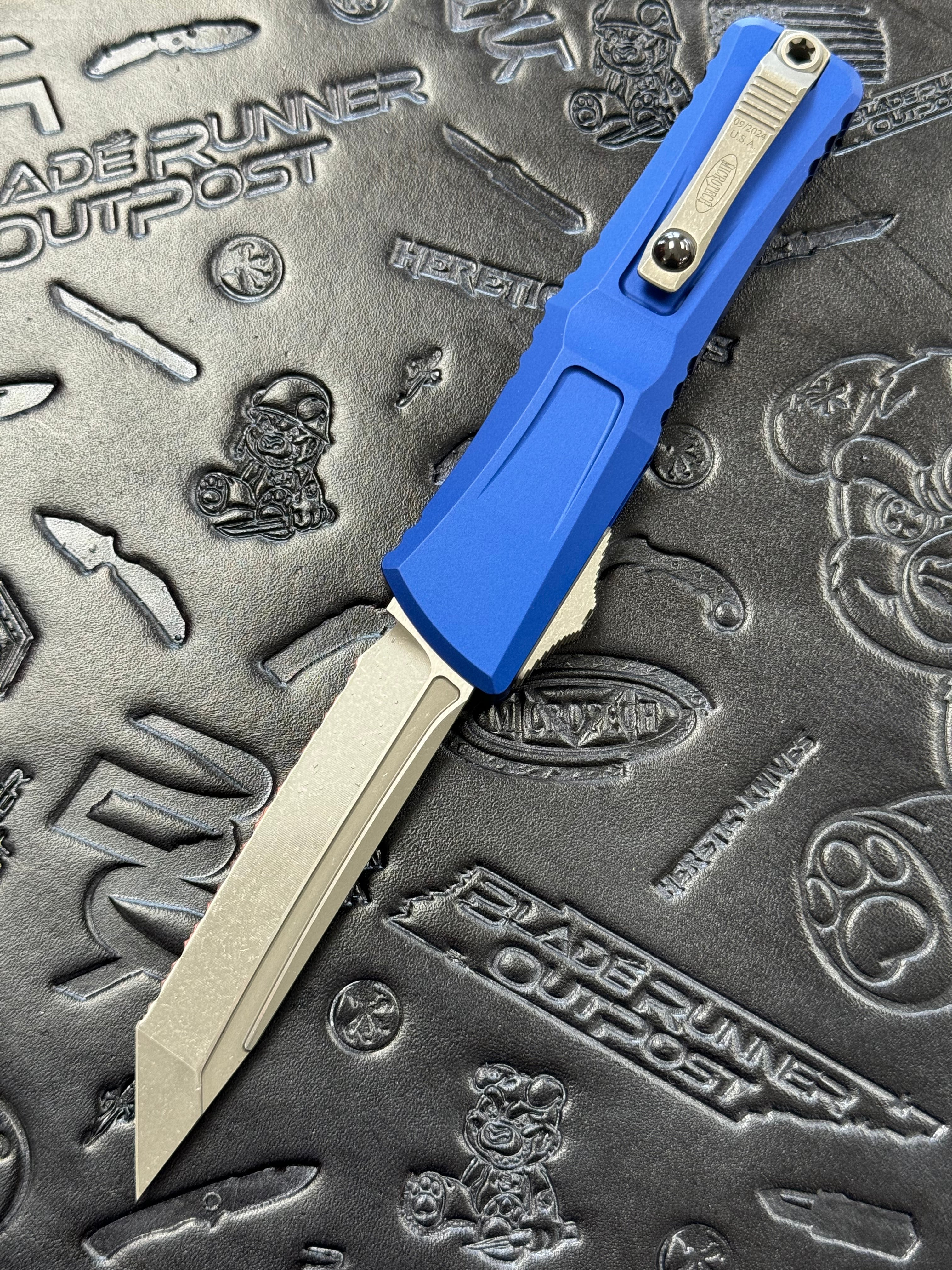 Microtech Combat Troodon Gen III - Apocalyptic F/S Tanto w/ Navy Blue Aluminum - 1144-12 APNA