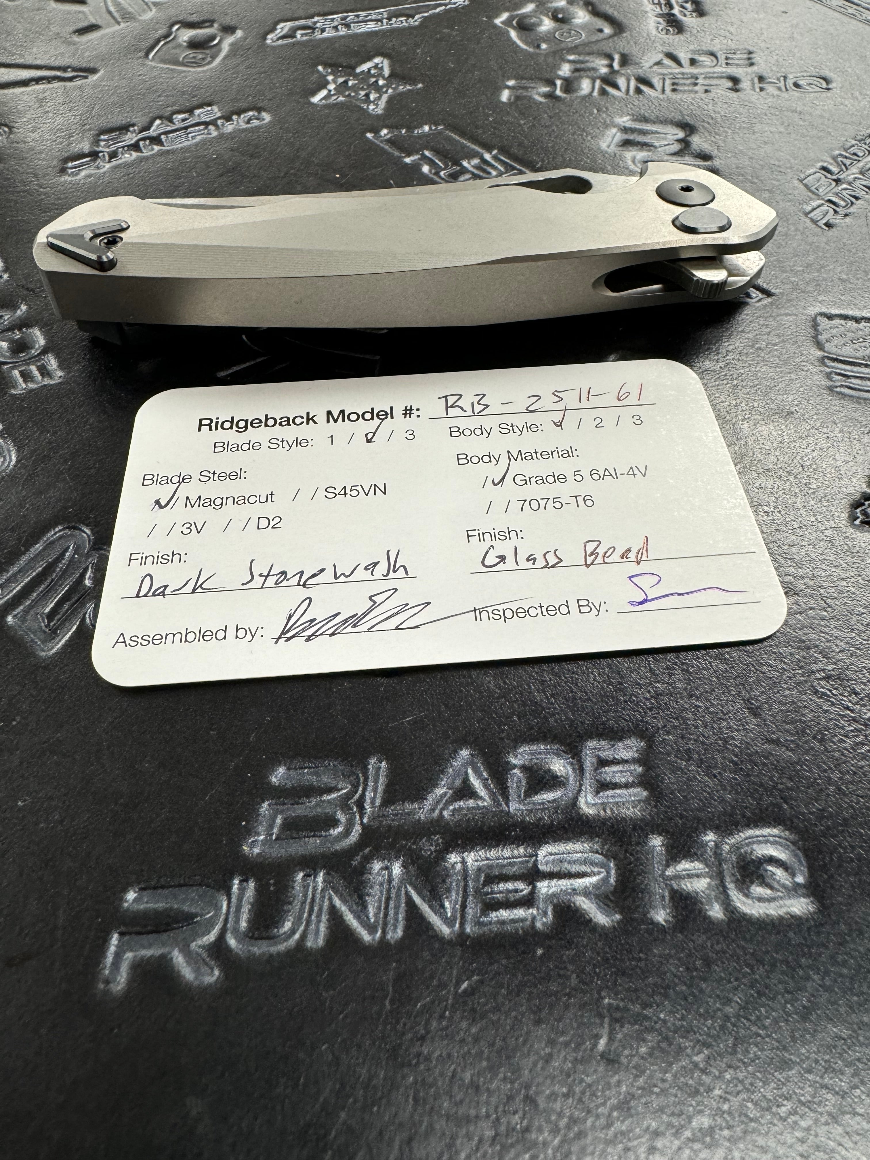 Dead Reckon Knives Ridgeback - Smooth Titanium Integral Dark Stonewash, WharnCleaver, Series 2, Two Tone Magnacut