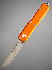 Microtech UTX-85 S/E OTF Auto Knife Orange (3.125" Stonewash) 231-10 OR