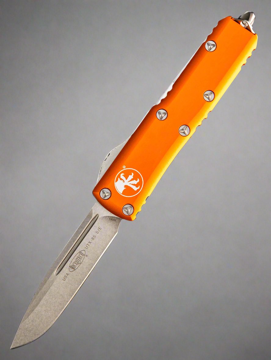 Microtech UTX-85 S/E OTF Auto Knife Orange (3.125" Stonewash) 231-10 OR