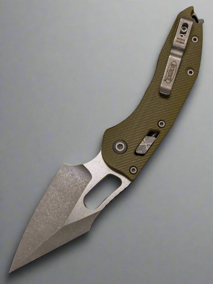 Microtech 169RL-10APFLGTOD Stitch S/E Ram-Lok - OD Green Fluted G-10 - Apocalyptic Blade *