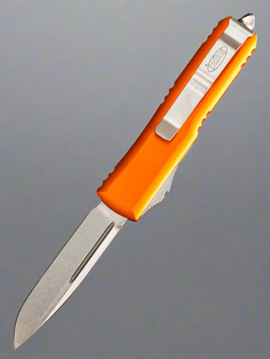 Microtech UTX-85 S/E OTF Auto Knife Orange (3.125" Stonewash) 231-10 OR