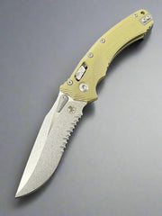 Microtech Amphibian RAM LOK OD Green Fluted G-10 & Stonewash Partial Serrated M390MK 137RL-11 FLGTOD