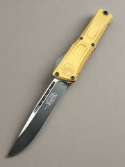 MICROTECH COMBAT TROODON GEN III OTF AUTOMATIC KNIFE TAN 3.8" DROP POINT BLACK 1143-1TA
