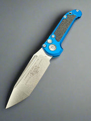 Microtech Knives LUDT Gen III Stonewash Tanto w/ Blue Handle 1136-10 BL