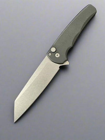 Protech Malibu Button Lock Flipper Reverse Tanto Blade Magnacut