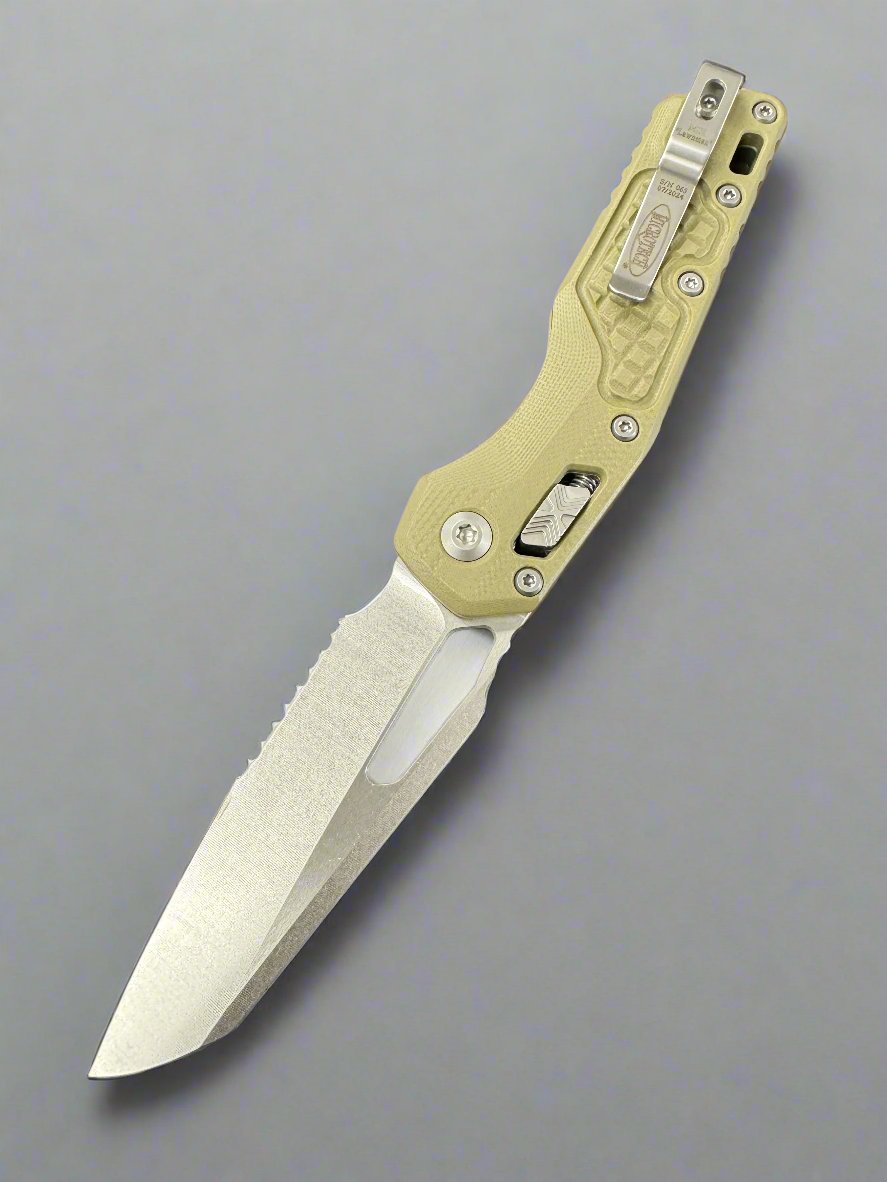 Microtech Knives MSI RAM LOK OD Green Fluted G-10 & Stonewash M390MK 210-11 FRGTOLM Lawnman