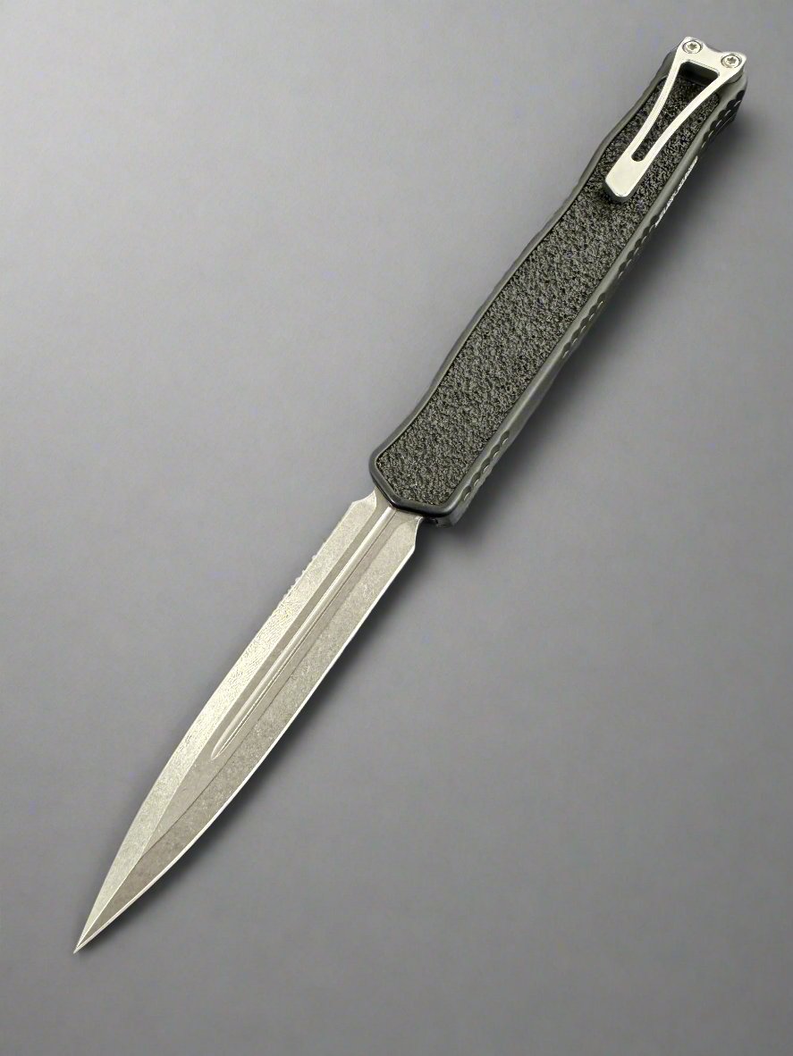 Heretic Knives Cleric II 2 Stonewash Double Edge Magnacut w/ Grip Tape Inlays H020-2A