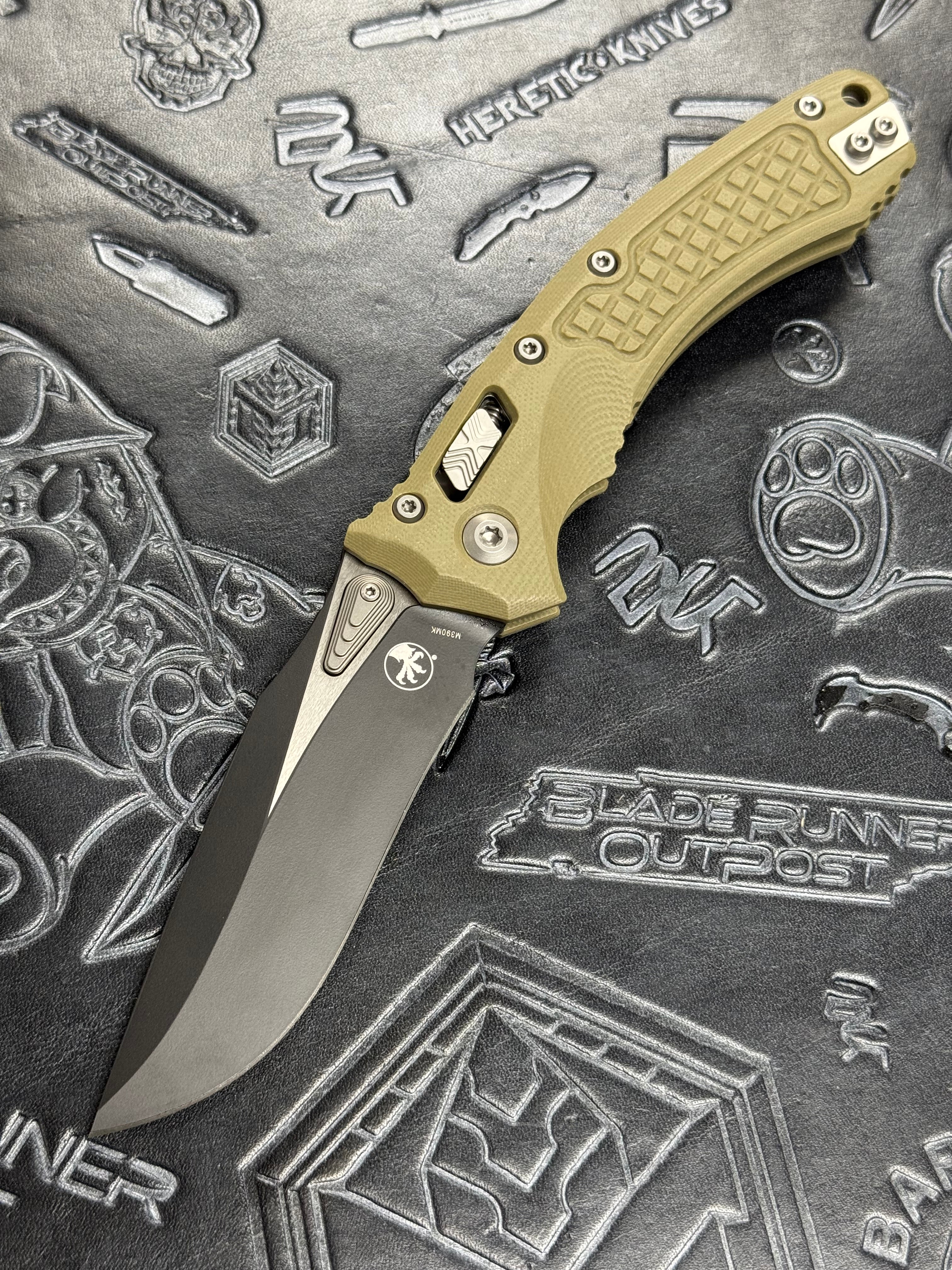 Microtech Amphibian RAM LOK OD Green Frag G-10 & Tactical M390MK 137RL-1 FRGTOD