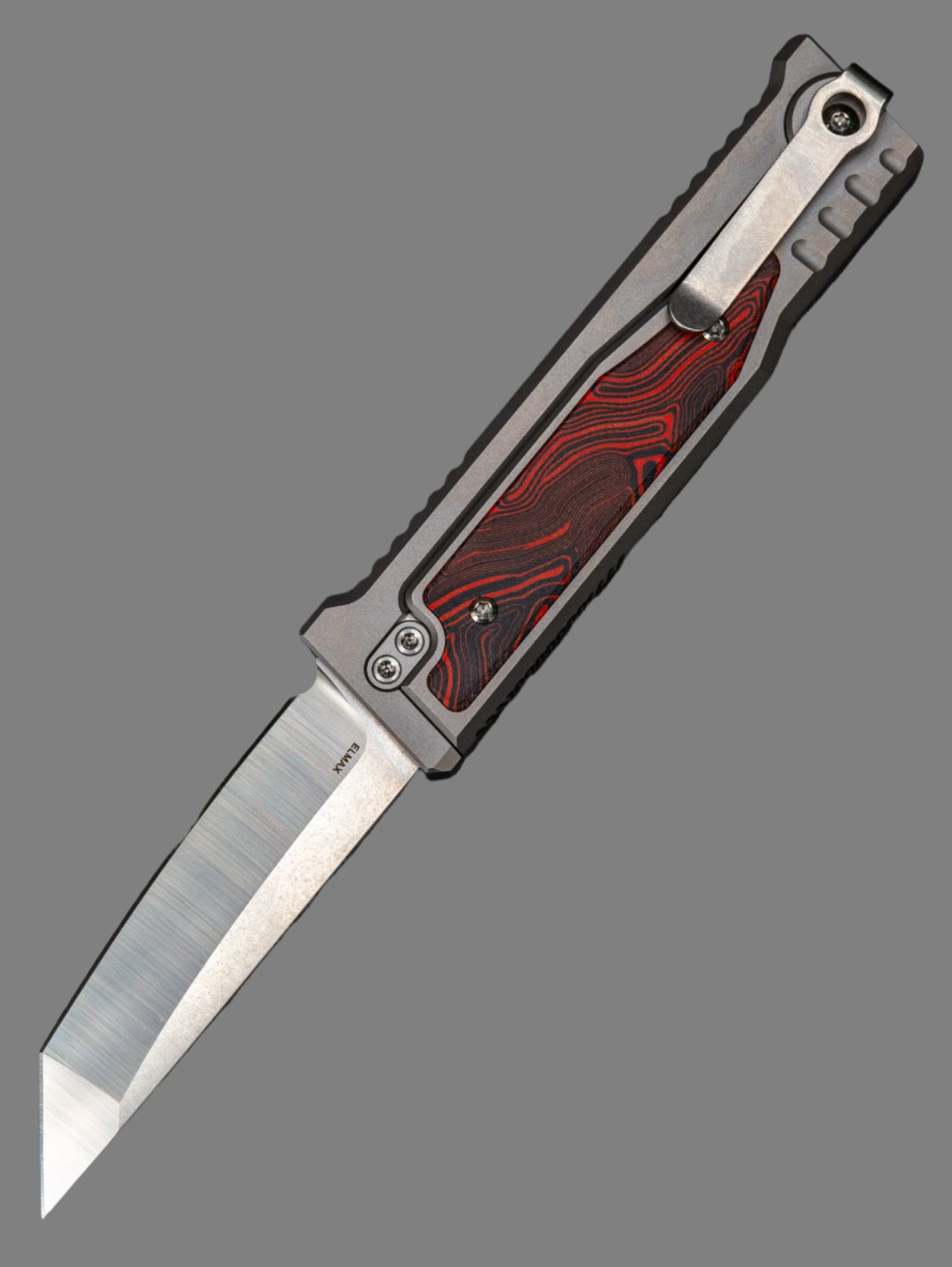 REATE EXO-M G10 RED/BLACK OTF KNIFE TITANIUM 2.95" TANTO SATIN