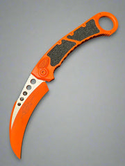 MICROTECH HAWK AUTOMATIC KARAMBIT LINEMAN TOOL KNIFE 4" HAWKBILL ORANGE 265-1COR