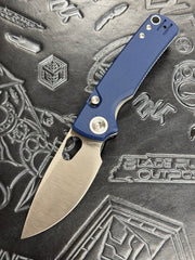 Vosteed Porcupine - Top Liner Lock (2.99" 14C28N Satin Blade & Blue Micarta Handle) - A2605