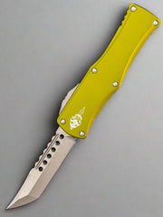 Microtech 919-10ODS Signature Series Hera OTF AUTO Knife 3.125" Stonewashed Hellhound Tanto Blade, OD Green Aluminum Handles