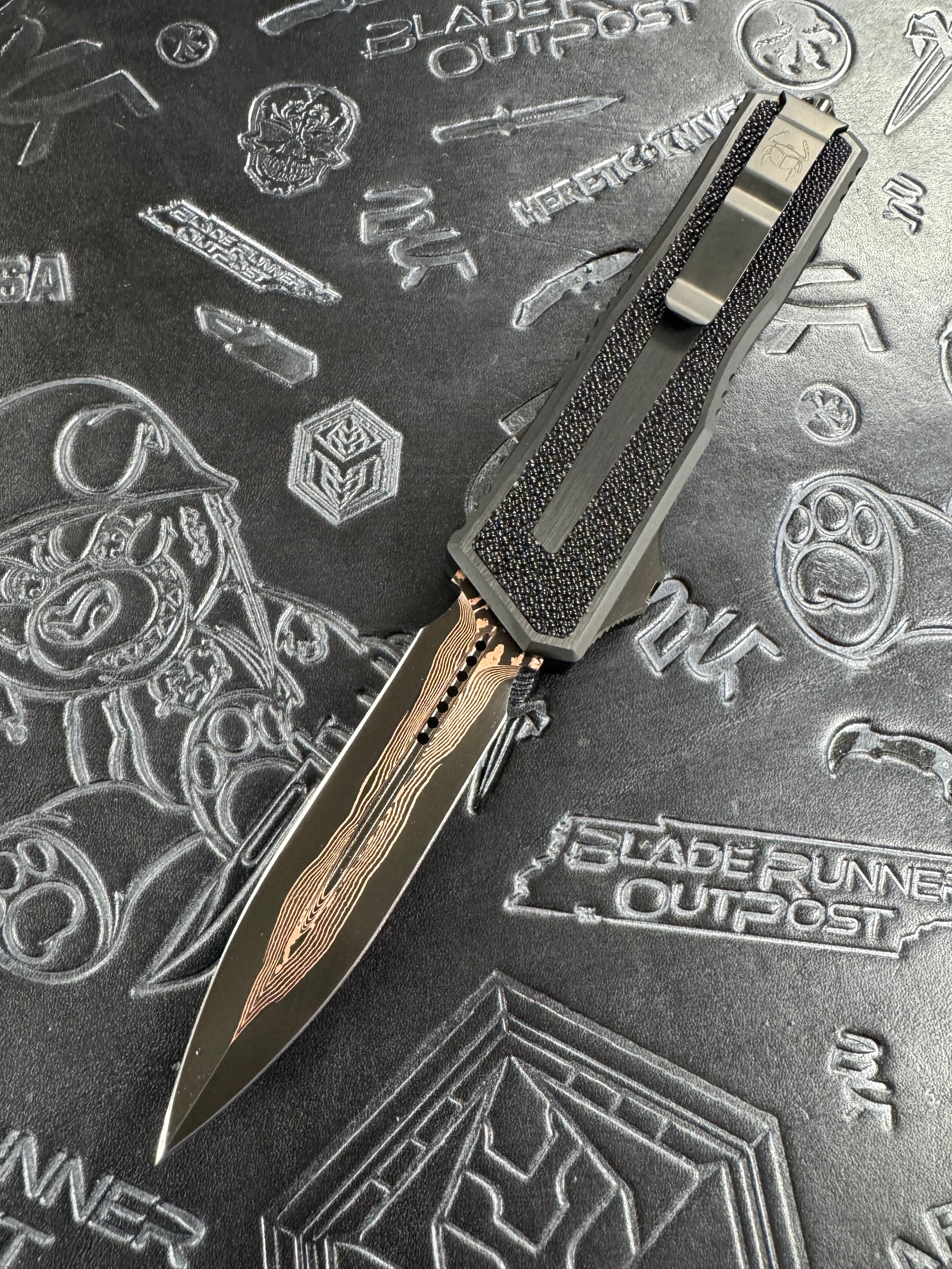 Microtech Marfione Select Scarab 2 Gen 3 - Baker Forge D/E w/ Stingray Inlaid Handle - Scarab II Gen III - 1280-16MS1