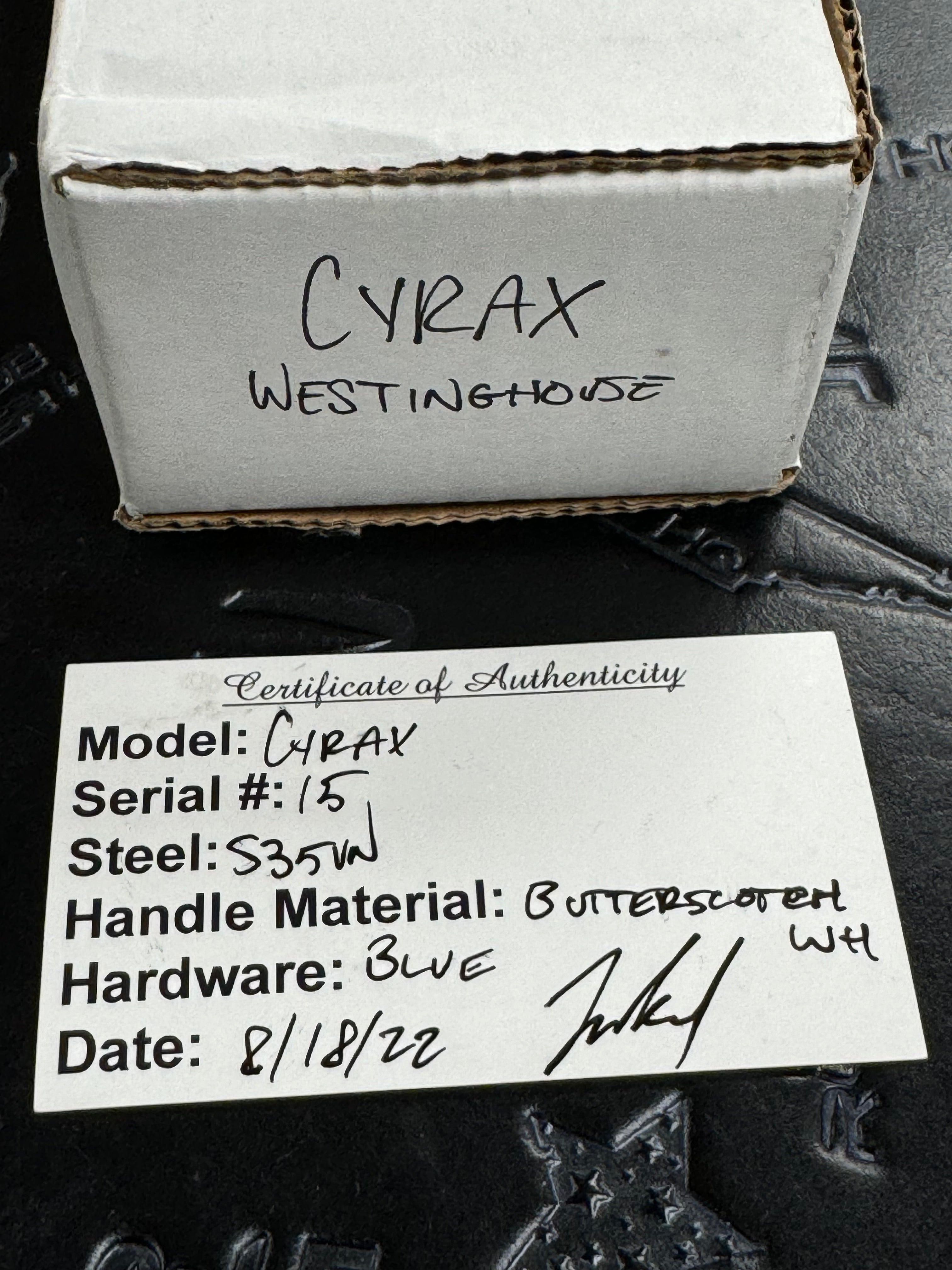 McCoy BladeWorks Cyrax Fixed Karambit S35vn Westinghouse Micarta