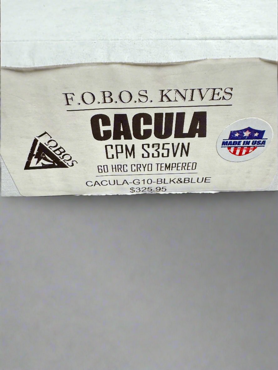 FOBOS Fixed Cacula - Blue & Black G-10 w Sheath S35vn