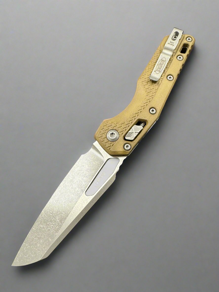 Microtech 210T-10APPMDE MSI S/E - Dark Earth Injection Molded Handle - Apocalyptic Blade