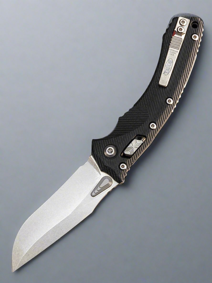 Microtech Amphibian Ram-Lok 137RL-10FLGTBK Fluted Black G-10 Stonewash Standard