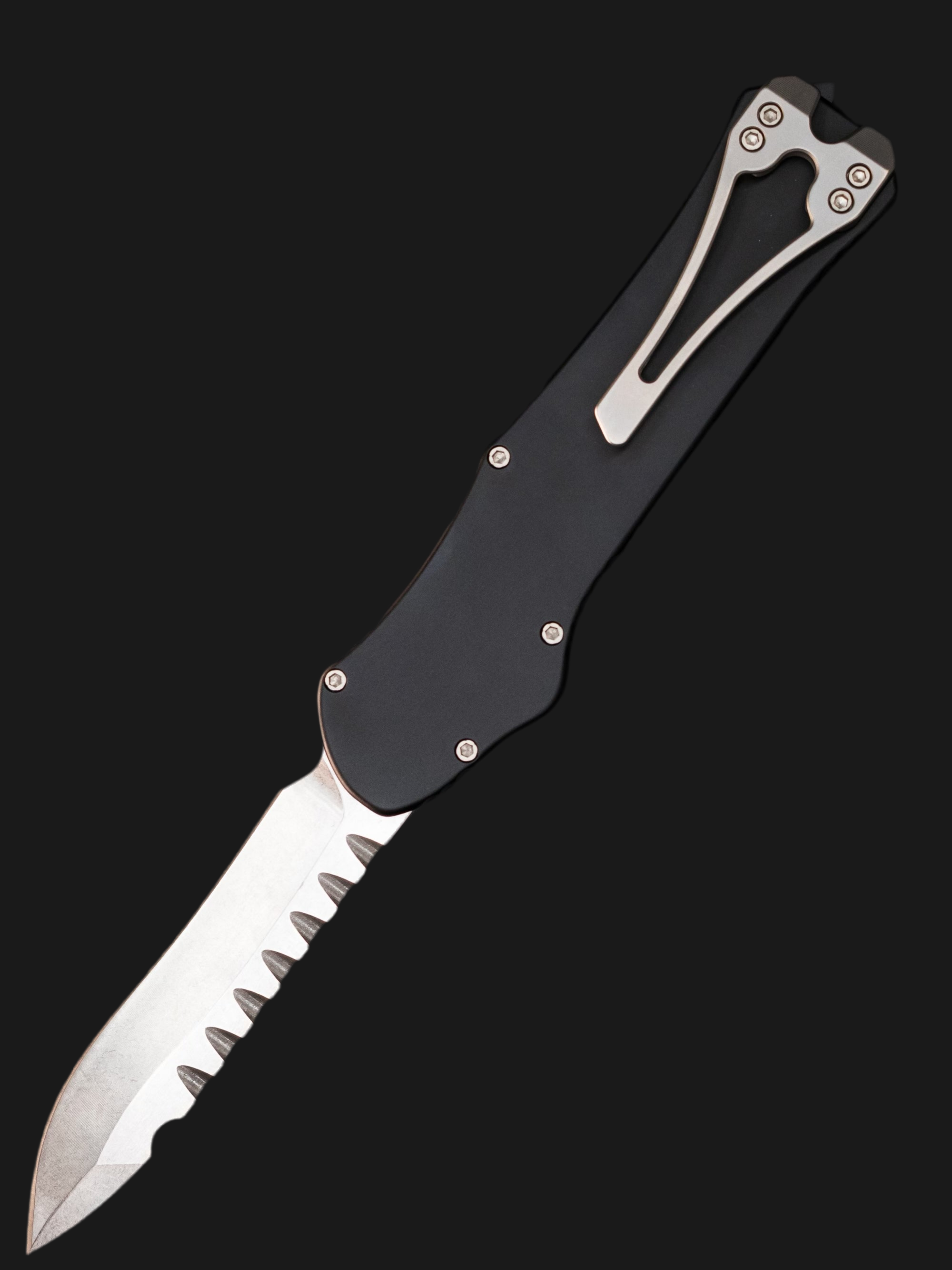 Heretic Hydra V3 - Black Aluminum - Stonewash Recurve Magnacut - H008-2A