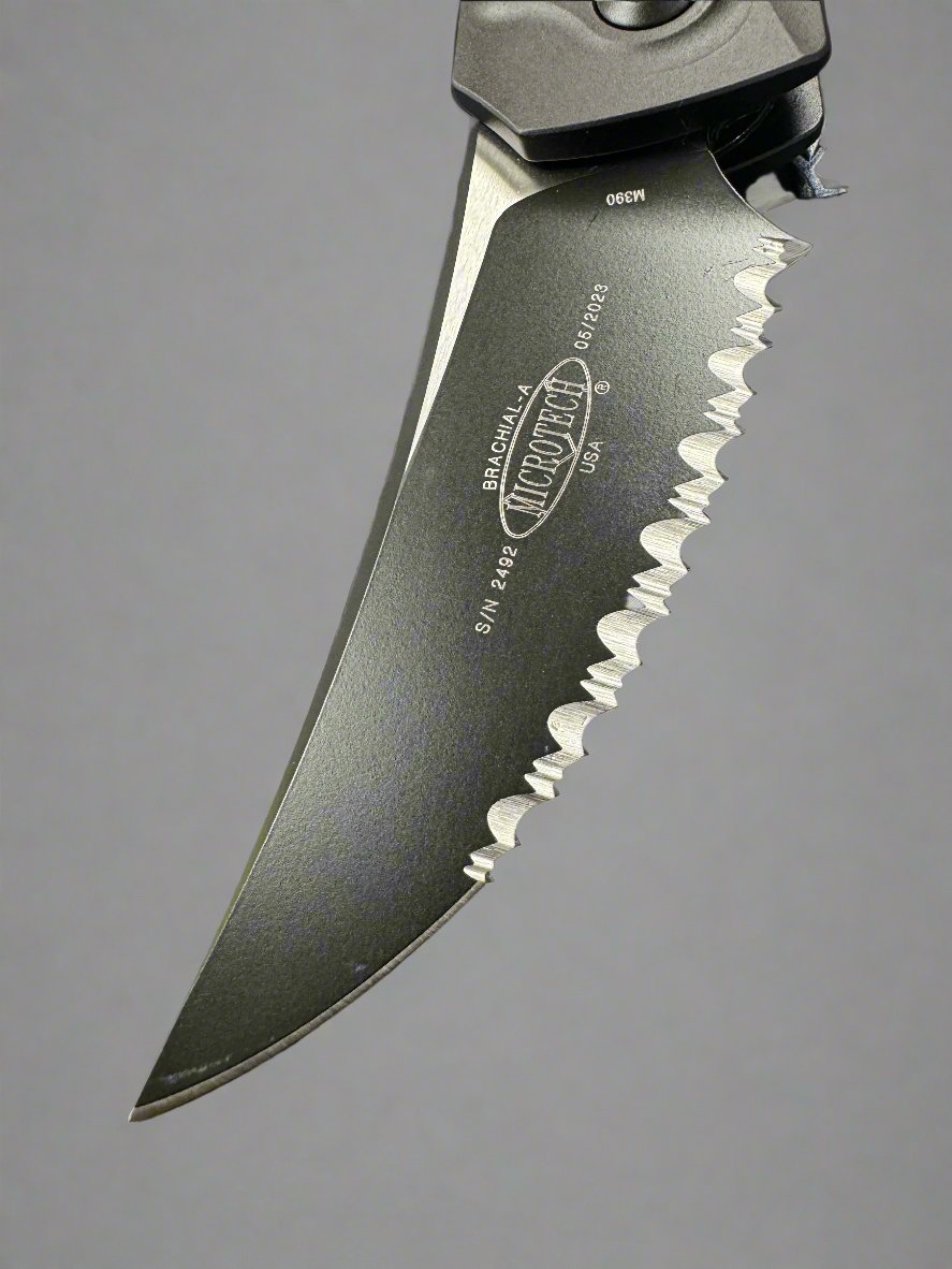 Pre Owned / Used Microtech 268A-3T Brachial S/E - Black Handle - Black Blade