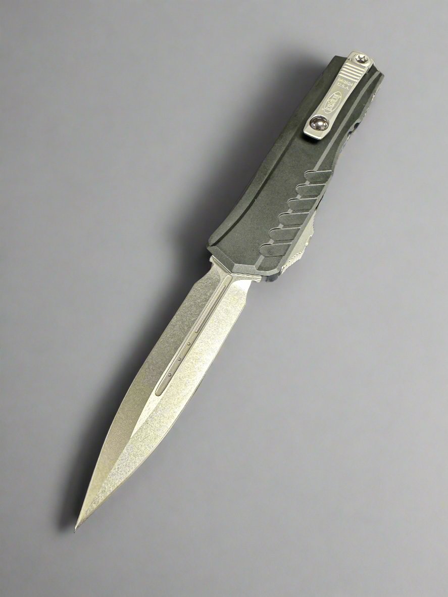 Microtech Cypher II D/E Black Stonewash Standard 1242-10