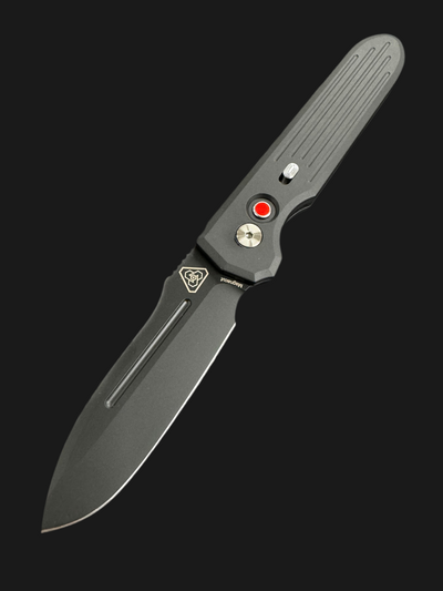 Pro-Tech PDW Invictus Black Aluminum Handles w/ Red G-10 Button & DLC MagnaCut 1805