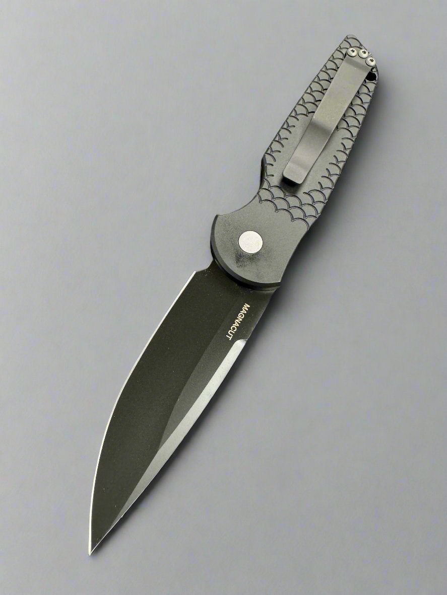 Pro-Tech TR-3 X1 Black “Fish Scale” Handle & Black MagnaCut Blade TR-3 X1 MC