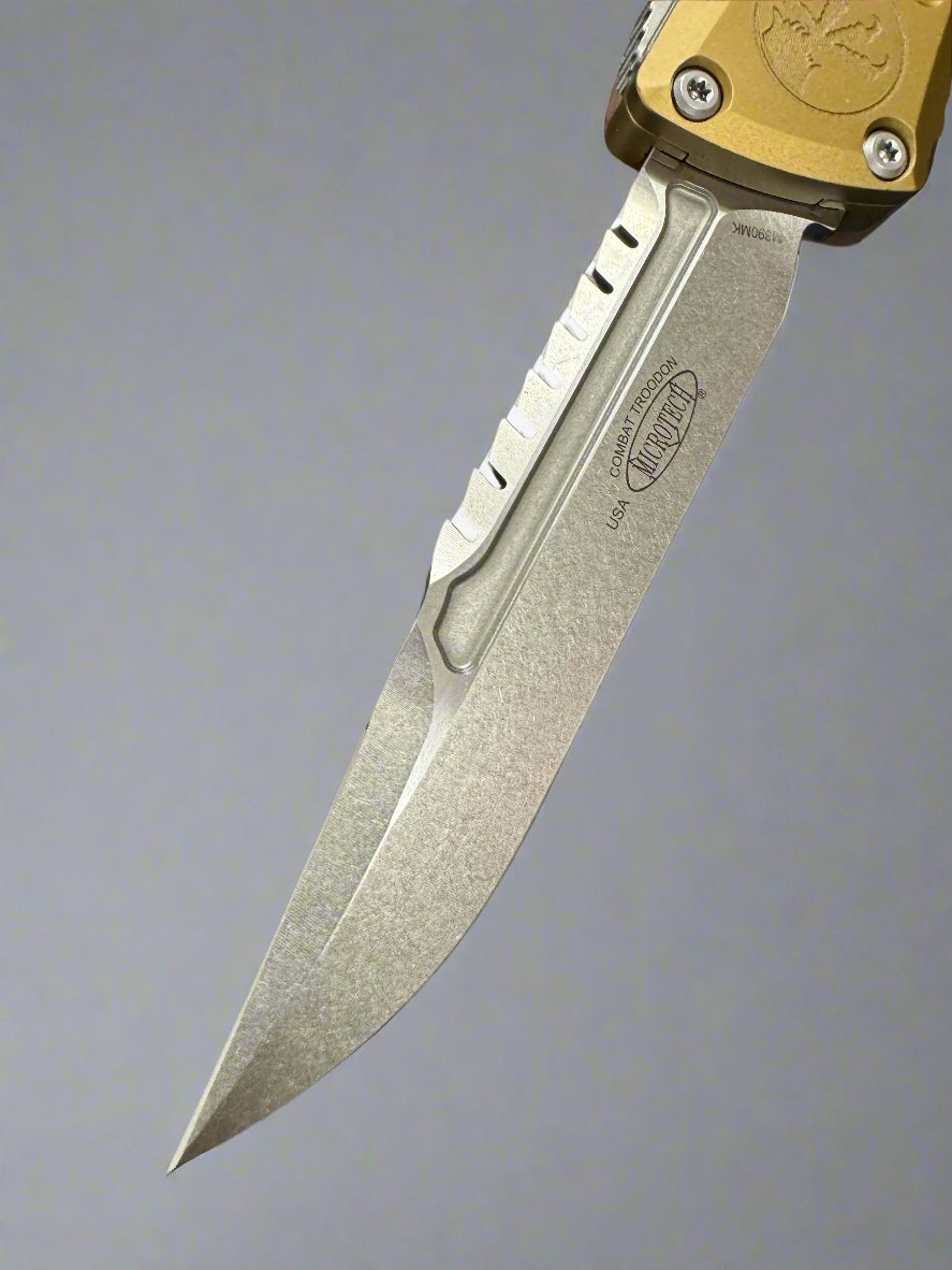 Microtech Combat Troodon Interceptor Gen III Signature Series Tan Stonewash Stonewash 1217-10 TAS