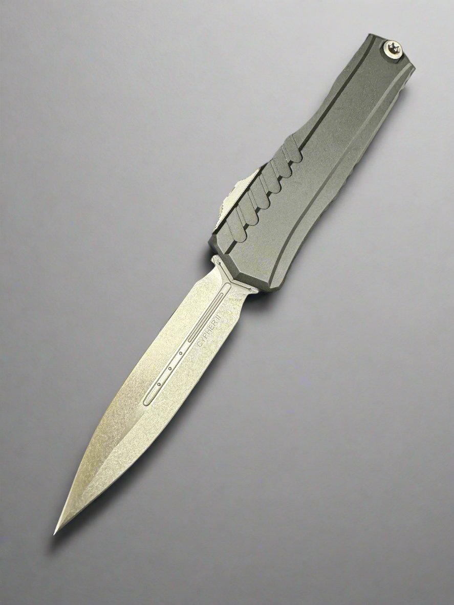 Microtech Cypher II D/E Black Stonewash Standard 1242-10