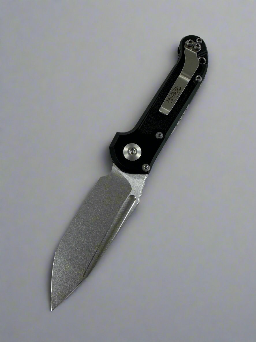 Microtech Knives LUDT Gen III Stonewash Tanto w/ Black Handle 1136-10