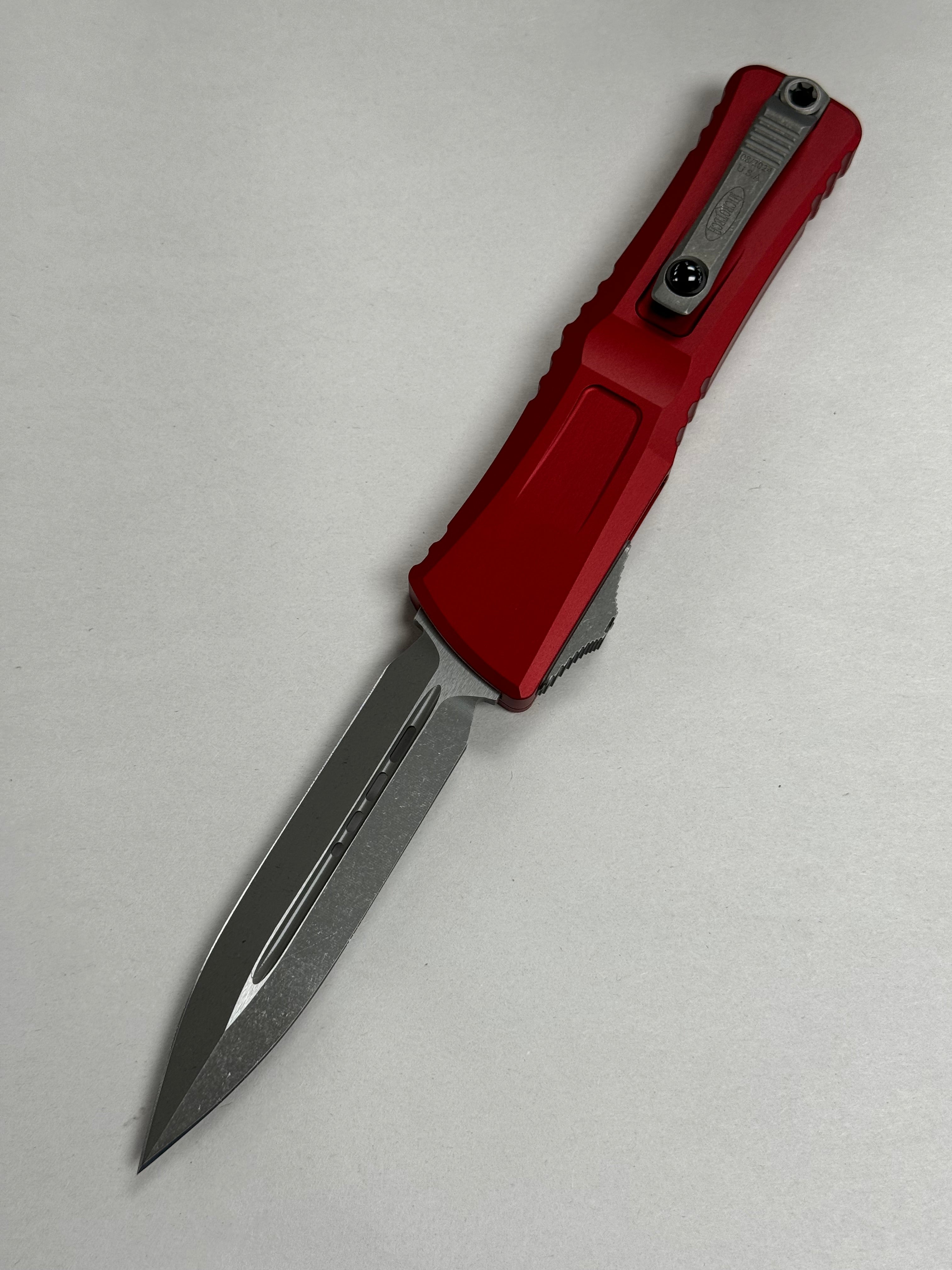 Microtech Knives Combat Troodon Gen III Apocalyptic Double Edge w/ Red Handle 1142-10 APRD